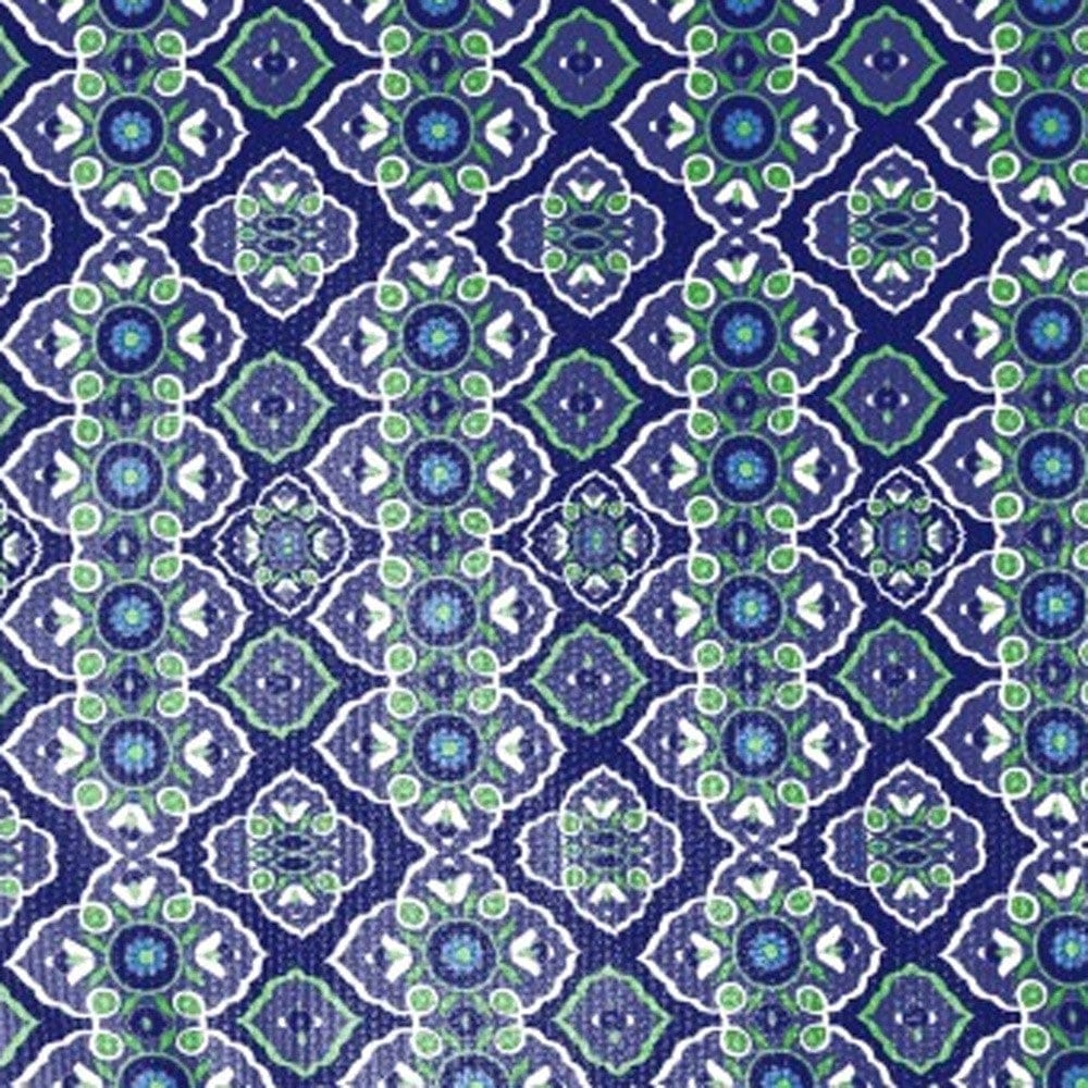 5' X 7' Blue And Green Oriental Area Rug