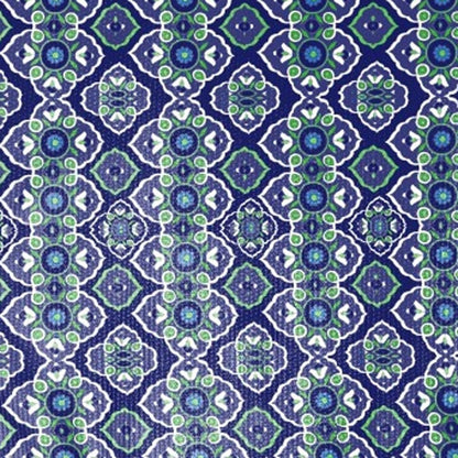 5' X 7' Blue And Green Oriental Area Rug