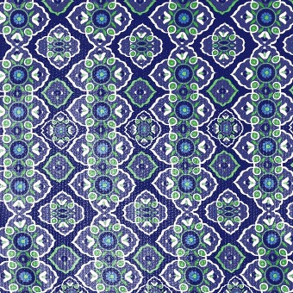 5' X 7' Blue And Green Oriental Area Rug