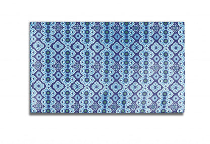 5' X 7' Blue And Blue Oriental Area Rug