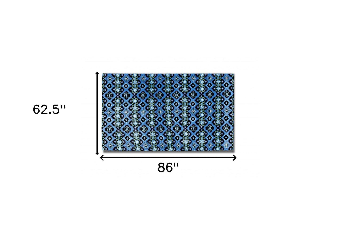 5' X 7' DeepBlue And Indigo Oriental Area Rug