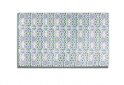 5' X 7' Light Blue And Cream Oriental Area Rug