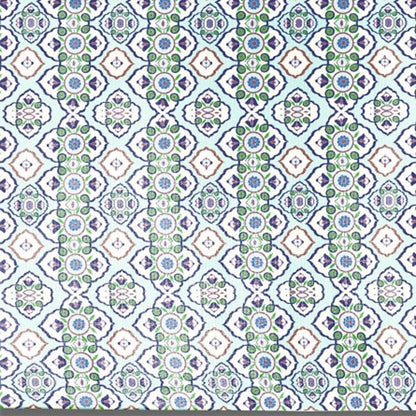 5' X 7' Light Blue And Cream Oriental Area Rug