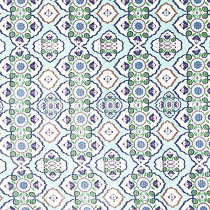 5' X 7' Light Blue And Cream Oriental Area Rug