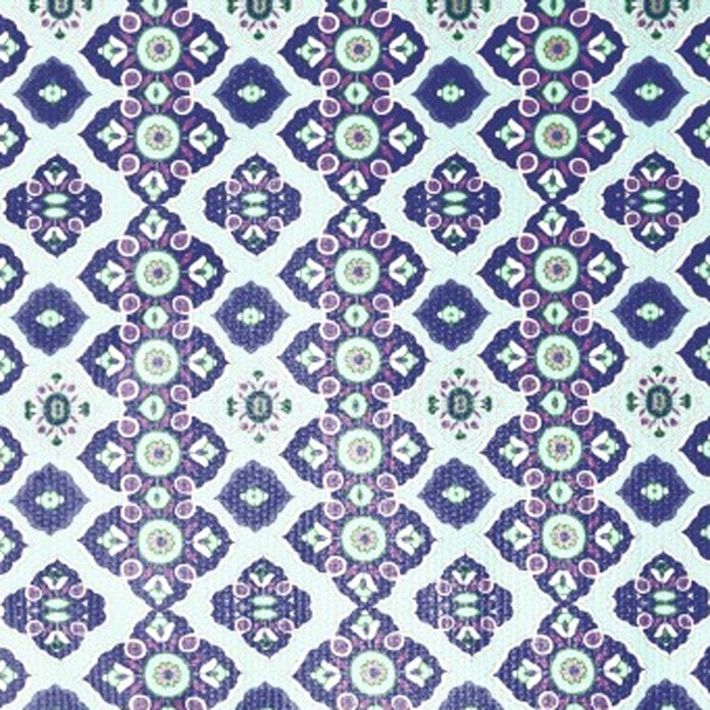 5' X 7' Light Blue And Navy Oriental Area Rug