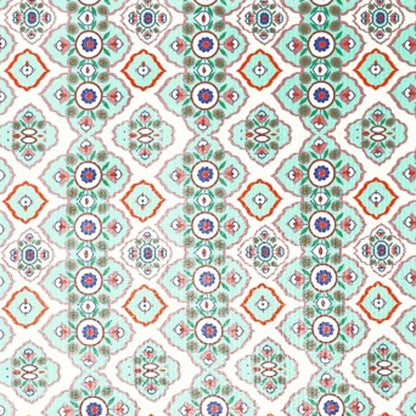 5' X 7' Light Peach Light Aqua Oriental Area Rug