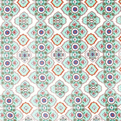 5' X 7' Light Peach Light Aqua Oriental Area Rug