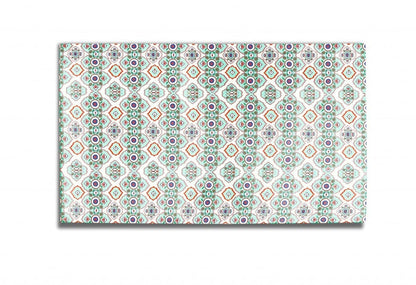 5' X 7' Light Peach Light Aqua Oriental Area Rug