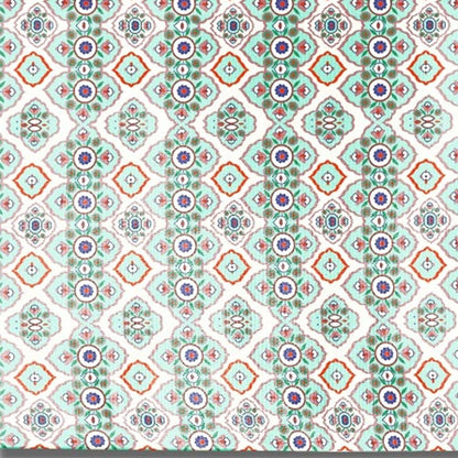 5' X 7' Light Peach Light Aqua Oriental Area Rug