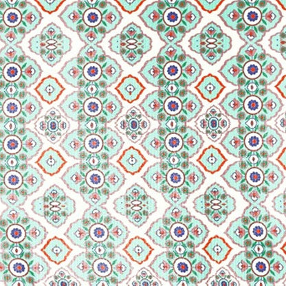 5' X 7' Light Peach Light Aqua Oriental Area Rug