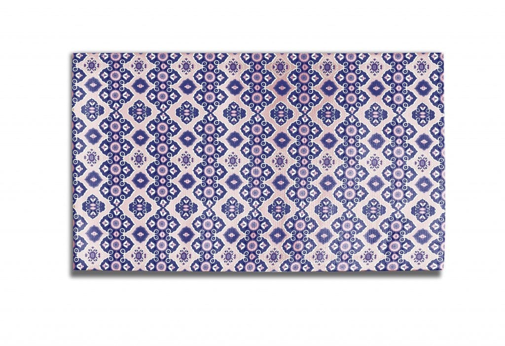 5' X 7' Muted Pink And Blue Oriental Area Rug