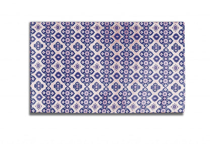 5' X 7' Muted Pink And Blue Oriental Area Rug