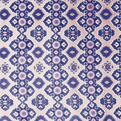 5' X 7' Muted Pink And Blue Oriental Area Rug