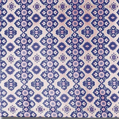 5' X 7' Muted Pink And Blue Oriental Area Rug