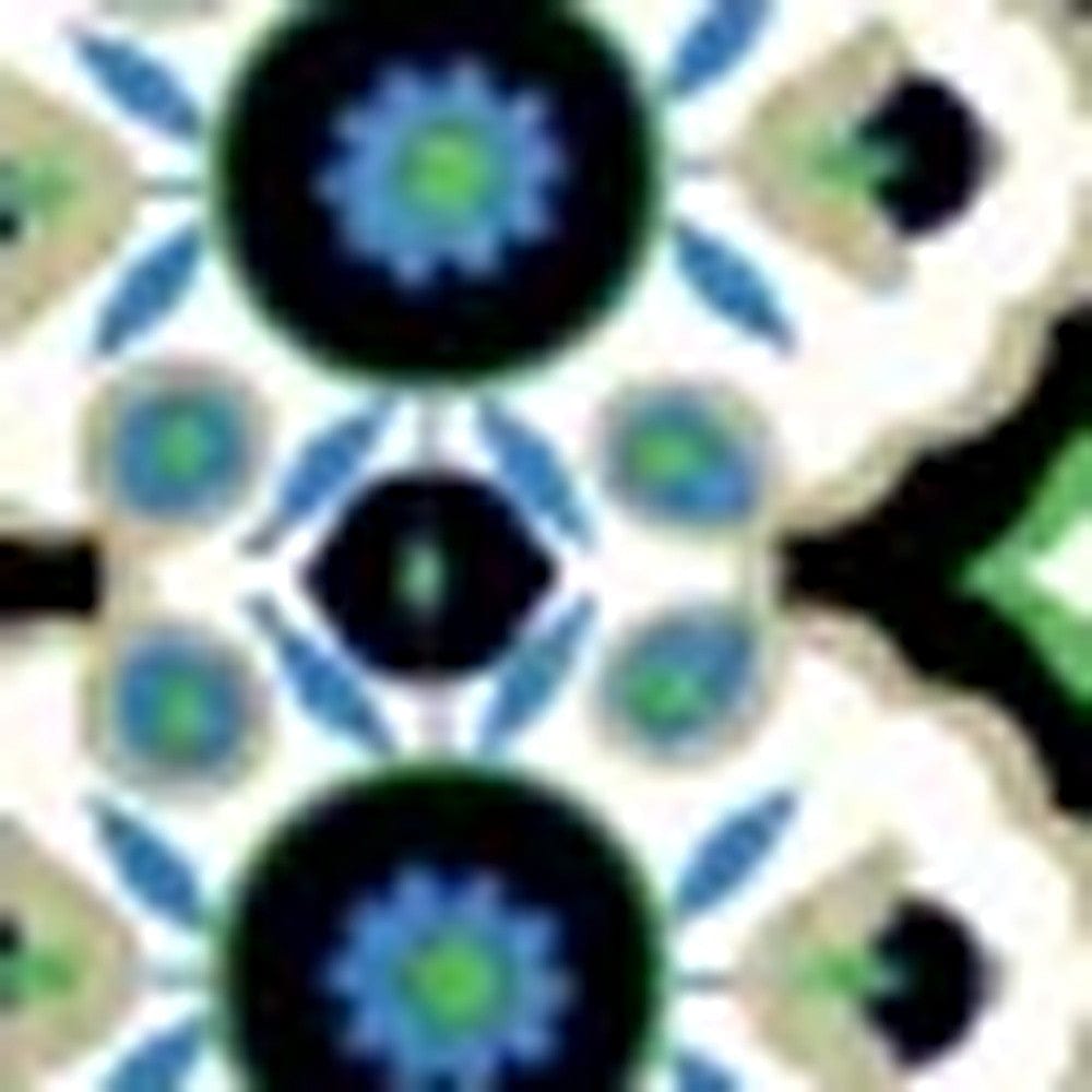 5' X 7' Black And Green Oriental Area Rug