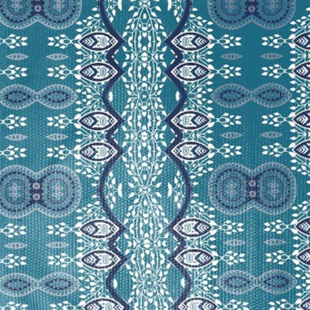 5' X 7' Aqua Oriental Area Rug