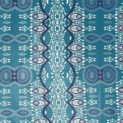 5' X 7' Aqua Oriental Area Rug