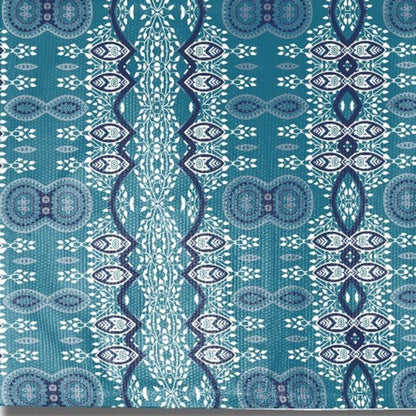 5' X 7' Aqua Oriental Area Rug