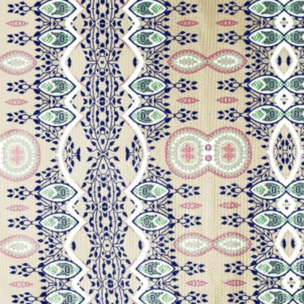 5' X 7' Beige And Green Oriental Area Rug