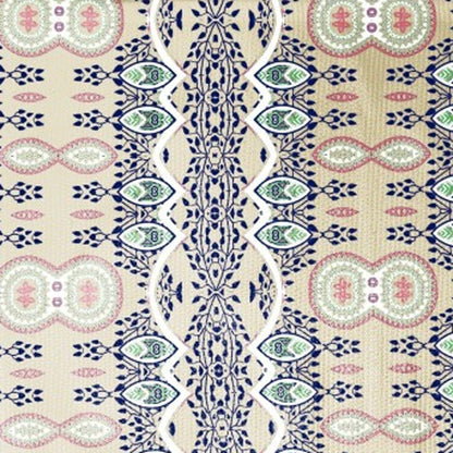 5' X 7' Beige And Green Oriental Area Rug