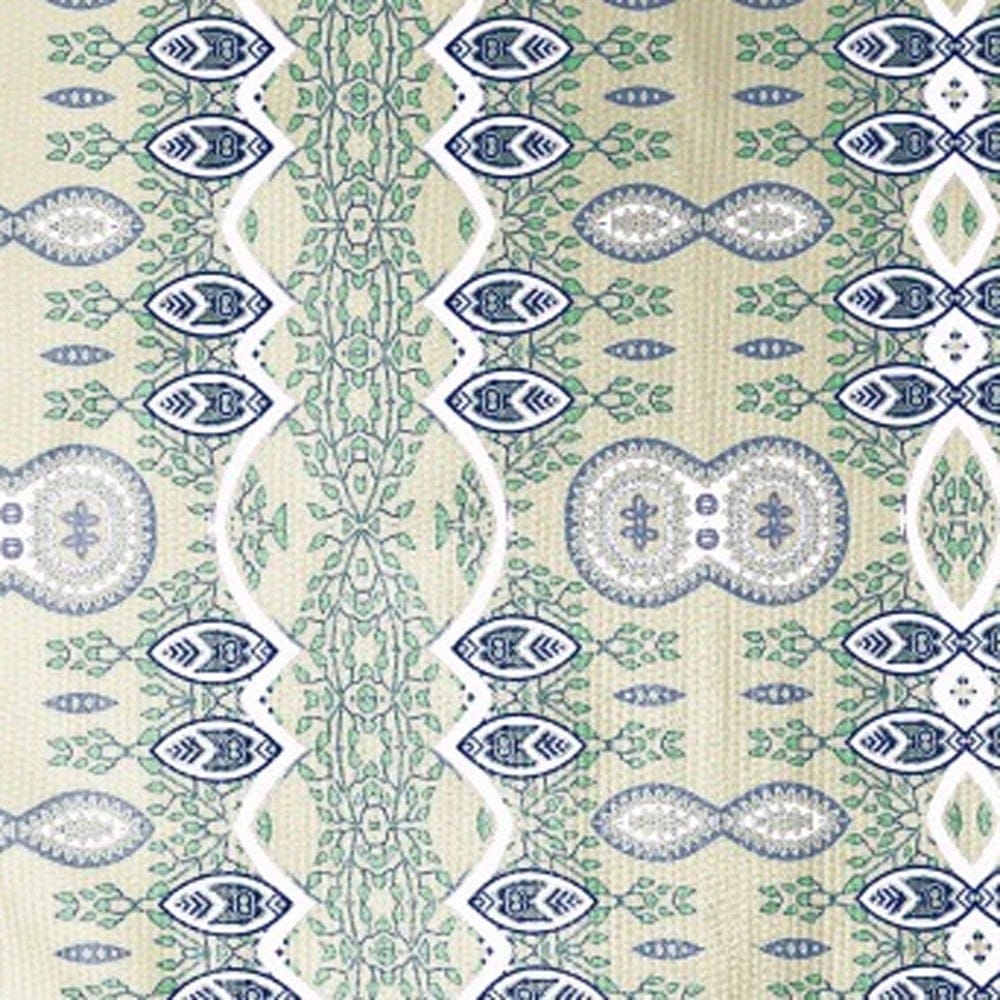 5' X 7' Light Green And Beige Oriental Area Rug