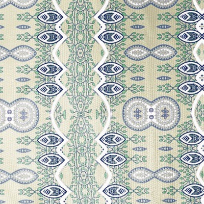 5' X 7' Light Green And Beige Oriental Area Rug