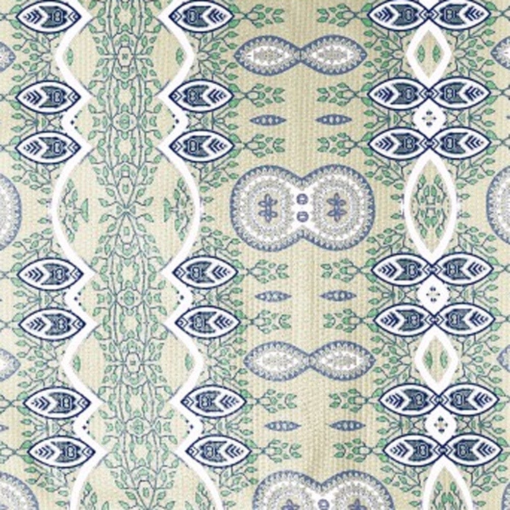 5' X 7' Light Green And Beige Oriental Area Rug