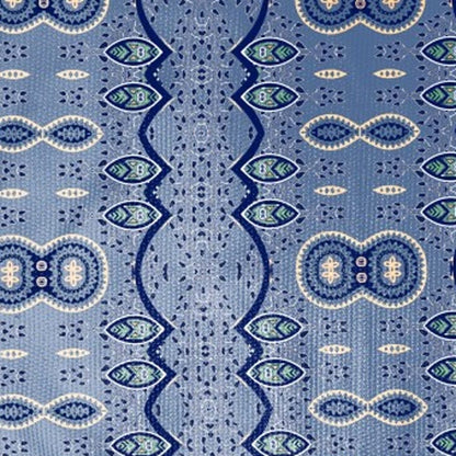 5' X 7' Muted Blue And Navy Oriental Area Rug