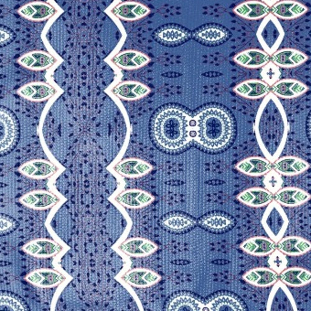 5' X 7' Muted Blue And White Oriental Area Rug