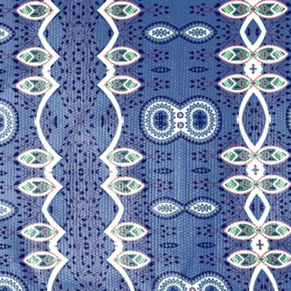 5' X 7' Muted Blue And White Oriental Area Rug