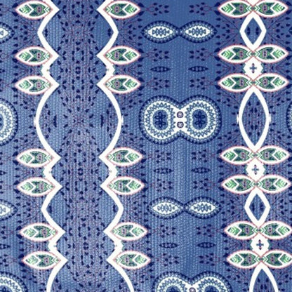 5' X 7' Muted Blue And White Oriental Area Rug