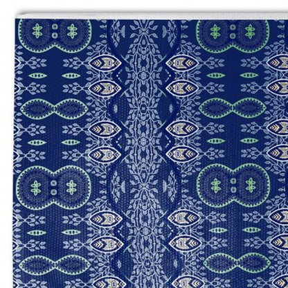 5' X 7' Navy Blue Oriental Area Rug