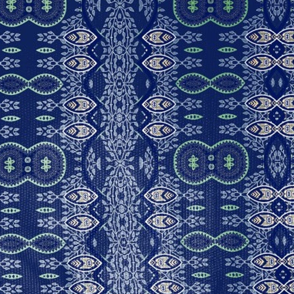 5' X 7' Navy Blue Oriental Area Rug