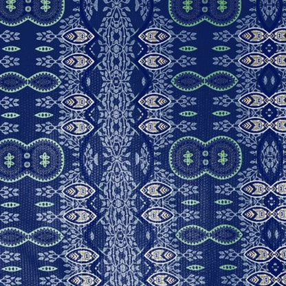 5' X 7' Navy Blue Oriental Area Rug