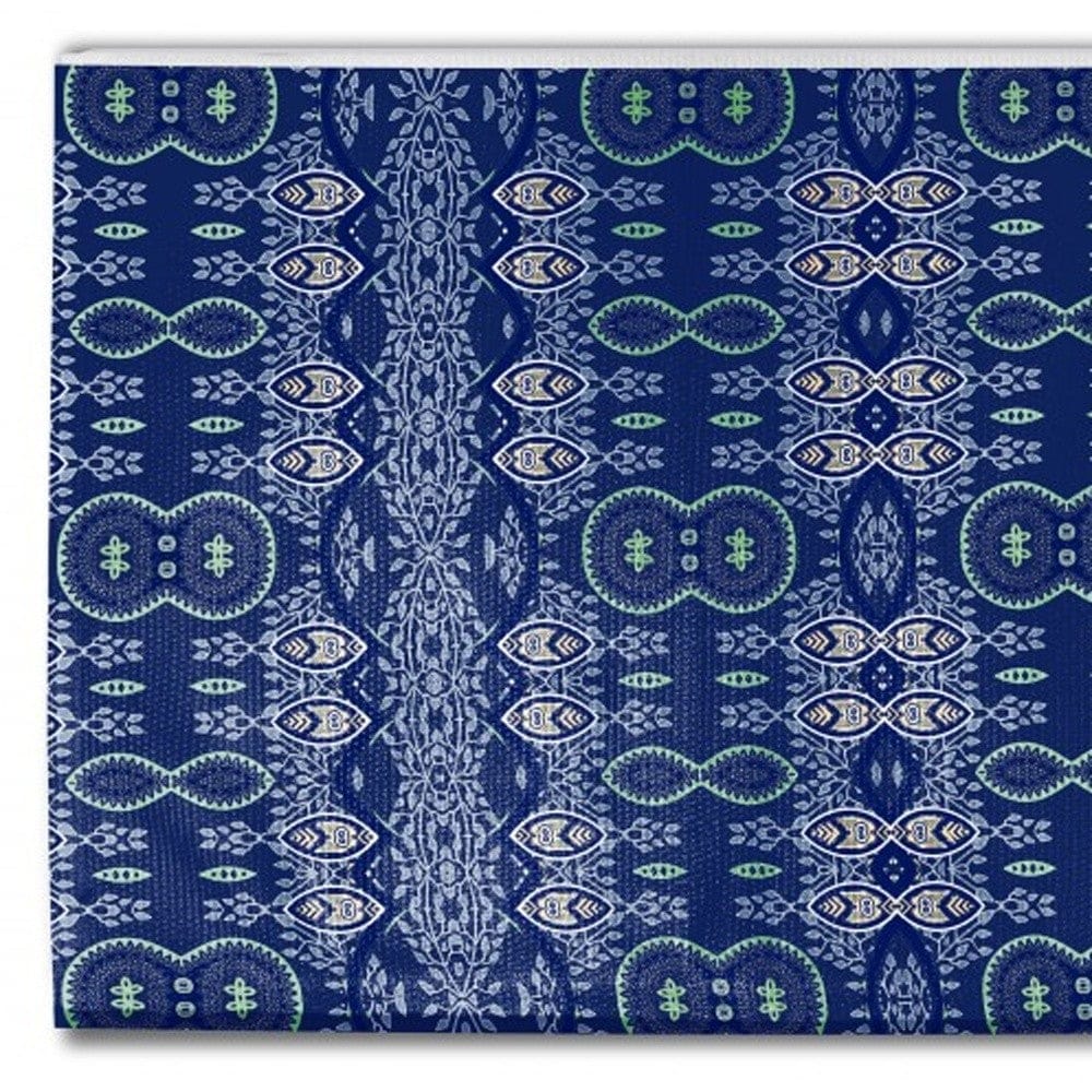 5' X 7' Navy Blue Oriental Area Rug