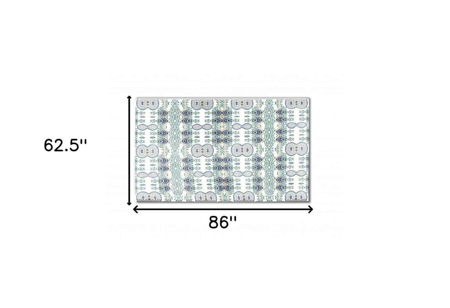 5' X 7' Off White And Beige Oriental Area Rug