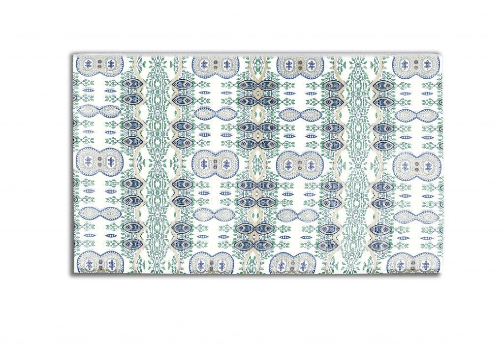 5' X 7' Off White And Beige Oriental Area Rug