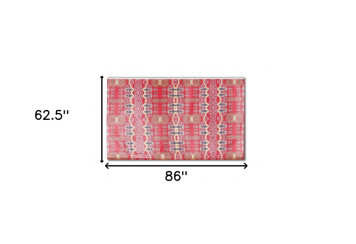 5' X 7' Red Oriental Area Rug