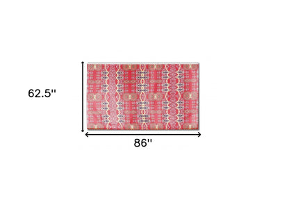 5' X 7' Red Oriental Area Rug