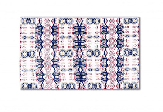 5' X 7' Red And Blue Oriental Area Rug