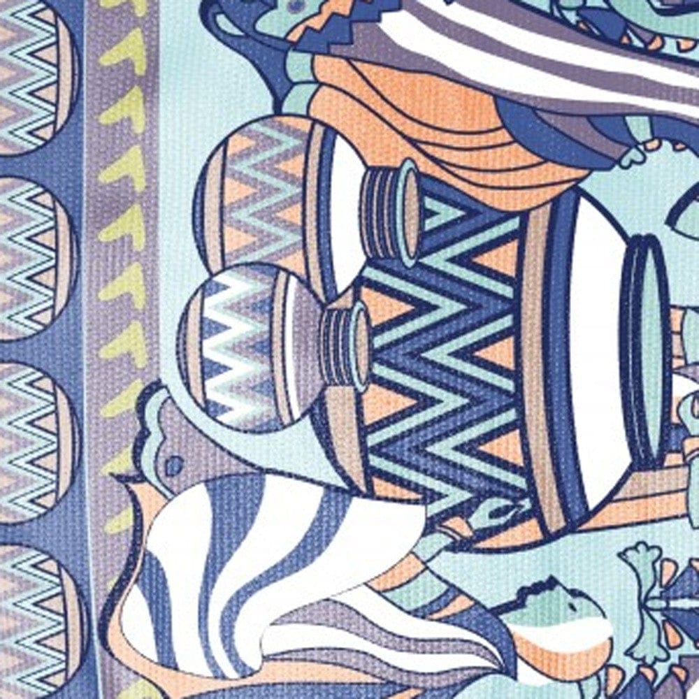 5' X 7' Blue And Blue Abstract Area Rug