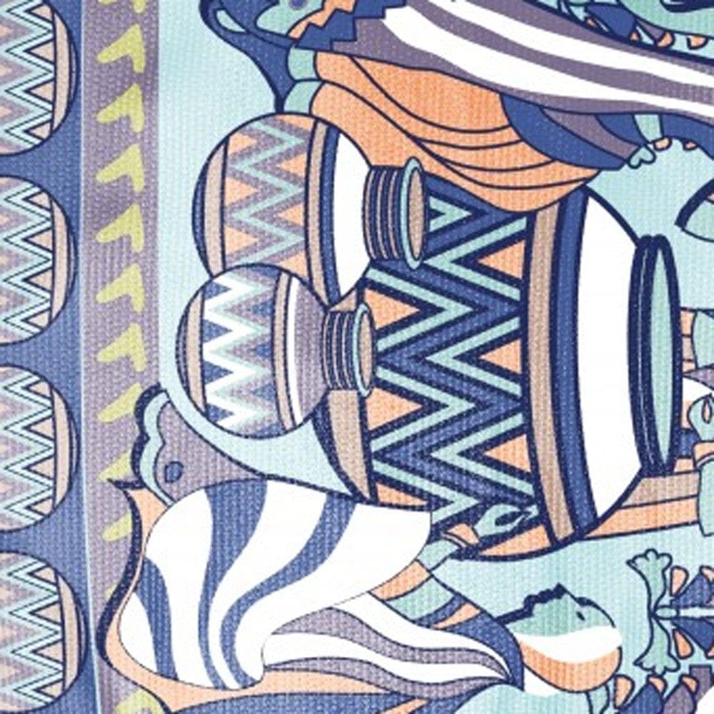 5' X 7' Blue And Blue Abstract Area Rug