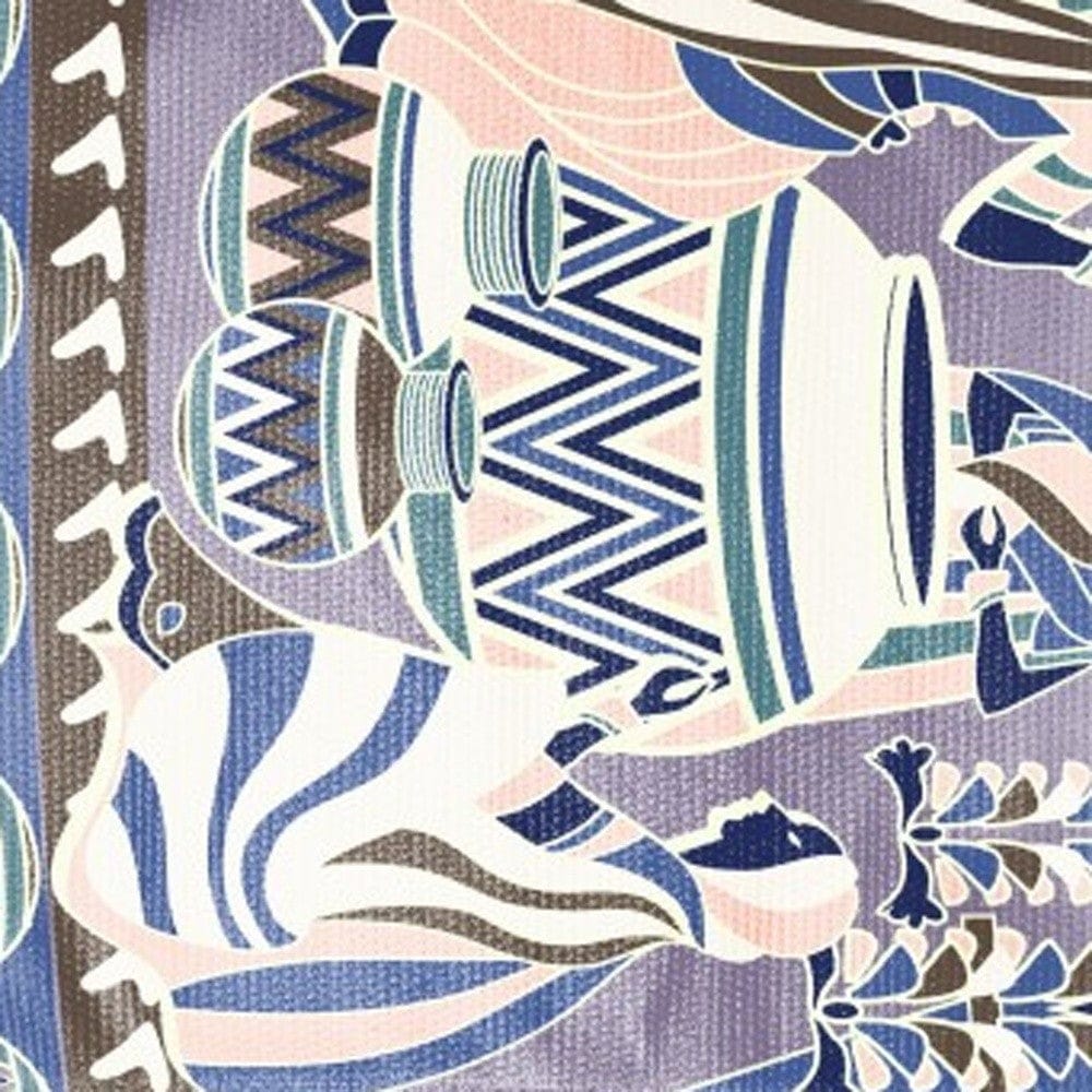 5' X 7' Brown And Muted Purple Abstract Area Rug