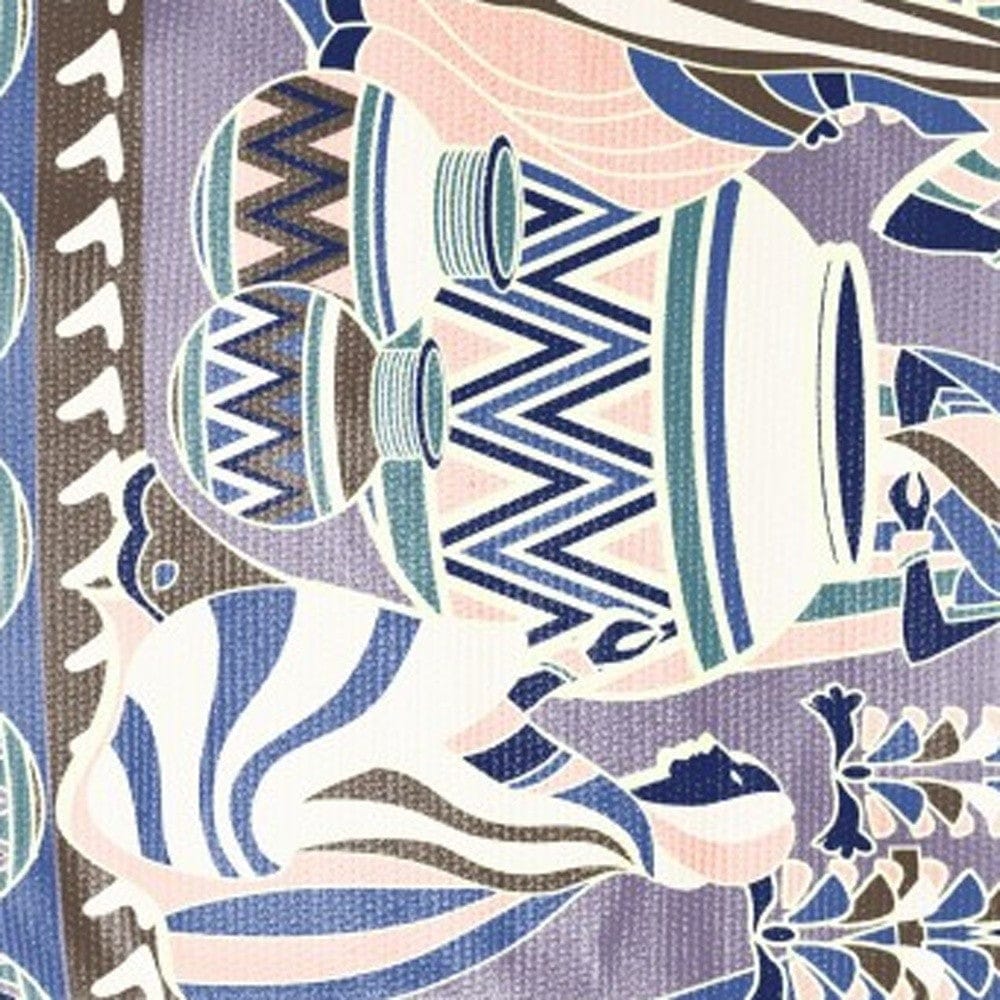 5' X 7' Brown And Muted Purple Abstract Area Rug