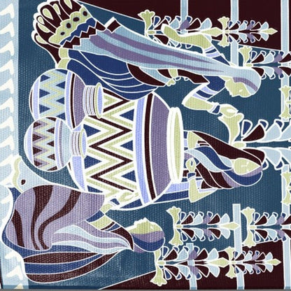 5' X 7' Dark Brown And Dark Blue Abstract Area Rug