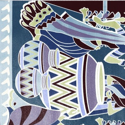 5' X 7' Dark Brown And Dark Blue Abstract Area Rug