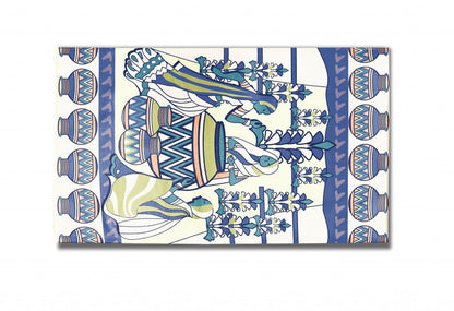 5' X 7' Green And Blue Abstract Area Rug