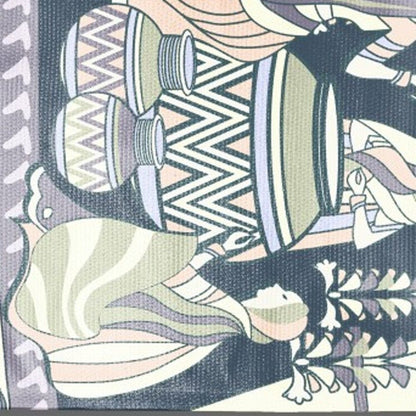 5' X 7' Grey And Yellow Abstract Area Rug