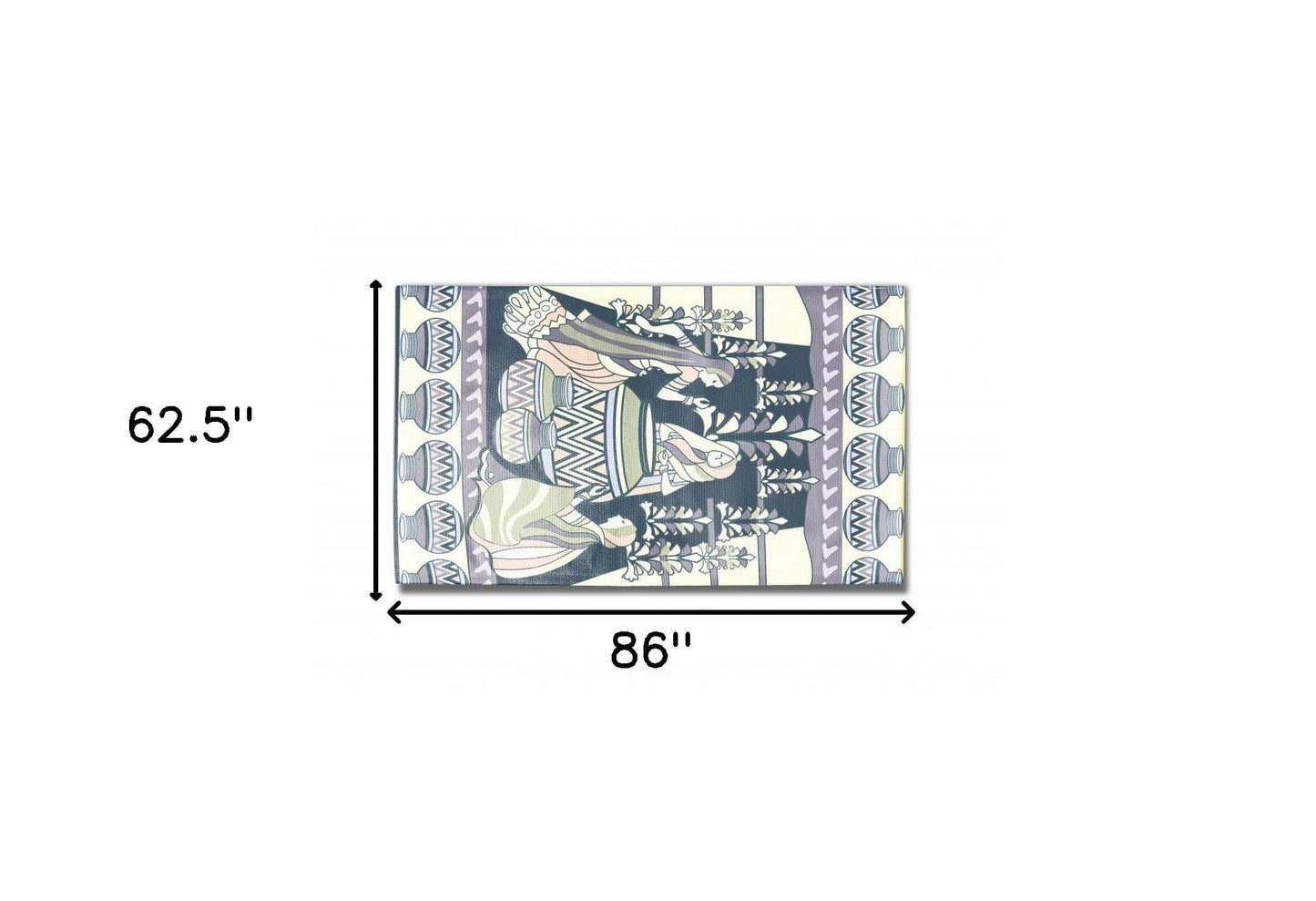 5' X 7' Grey And Yellow Abstract Area Rug