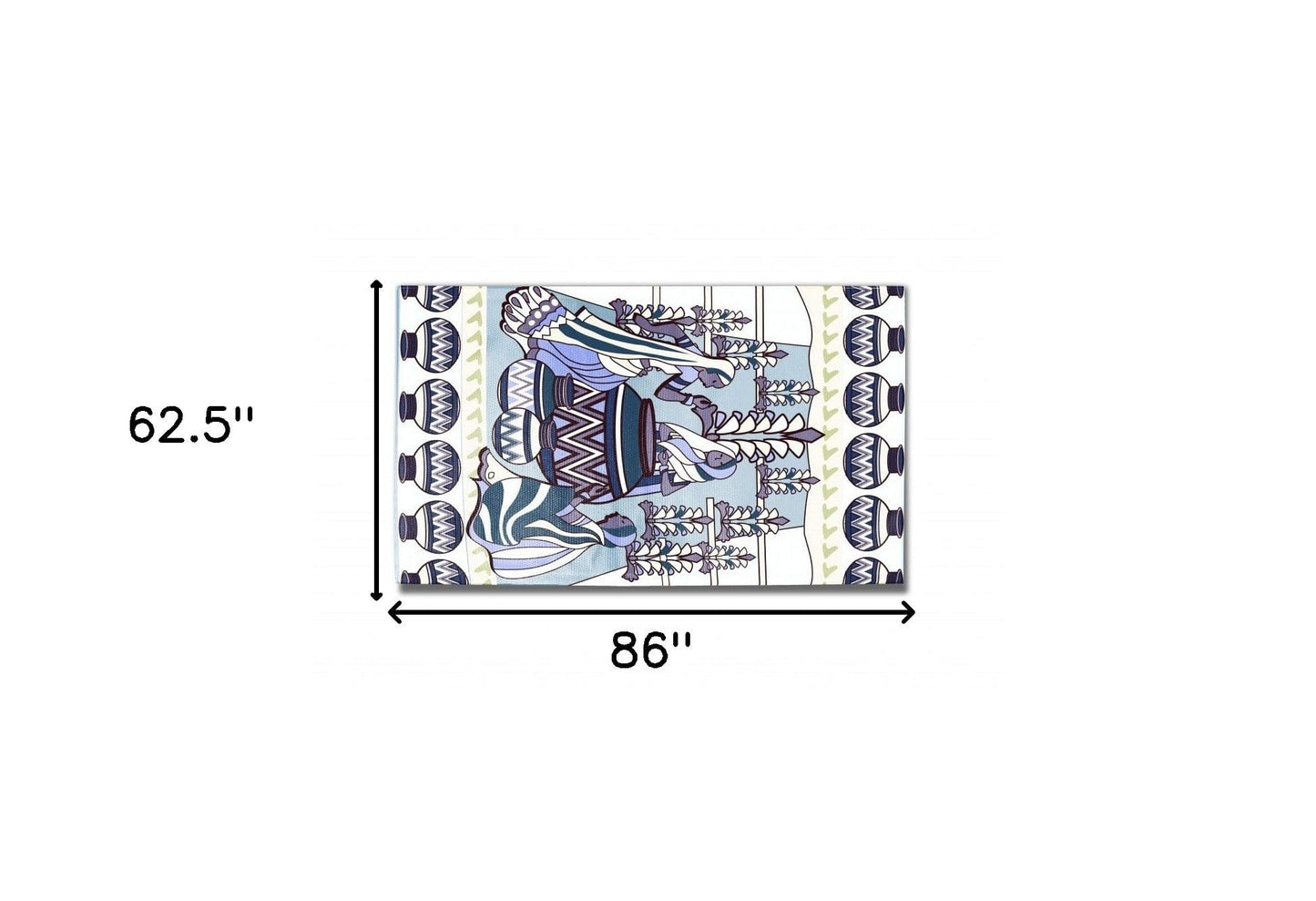 5' X 7' Brown And Muted Blue Abstract Area Rug